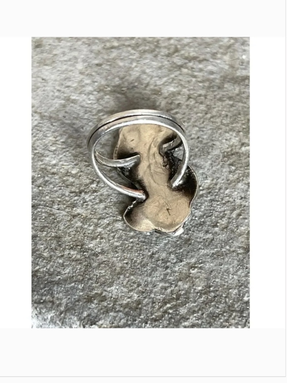Navajo Sterling Silver Double Stone Turquoise Ring - Picture 5 of 8